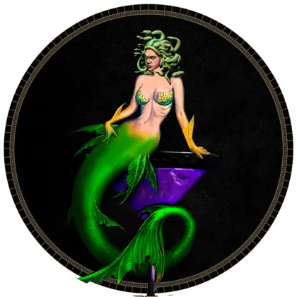 Seawiches mermaid medallion logo